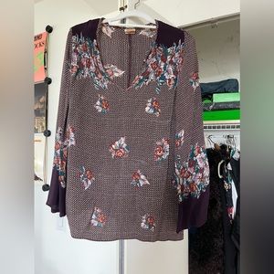 Vintage Floral Bohemian Long Sleeved Blouse